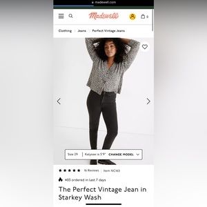 Madewell Perfect Vintage in Starkey wash sz 33